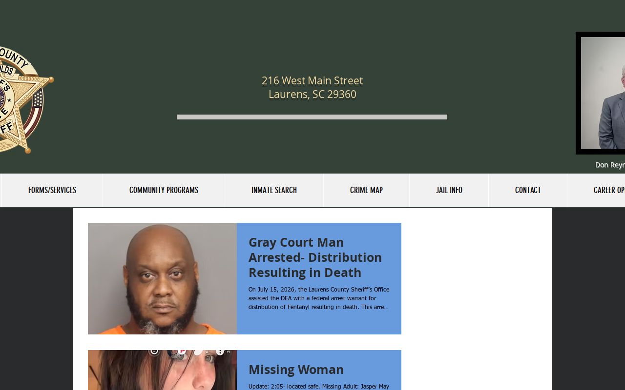 Laurens County Sheriff news source for same-day release context