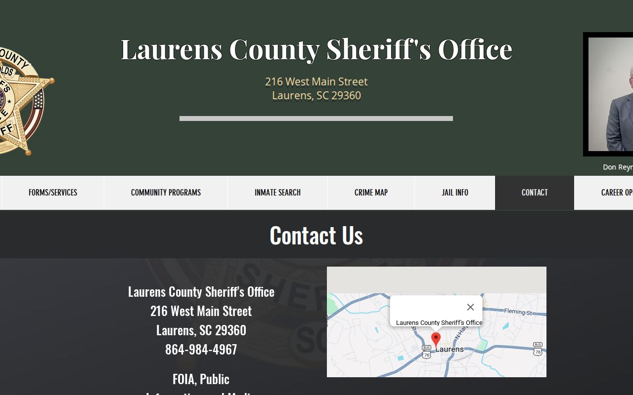 Laurens County released inmate mugshot records contact